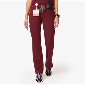 figs maroon scrub pants
